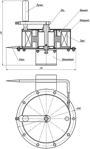 Рис.1. Габаритный чертеж барабана заземления БЗЗ-30