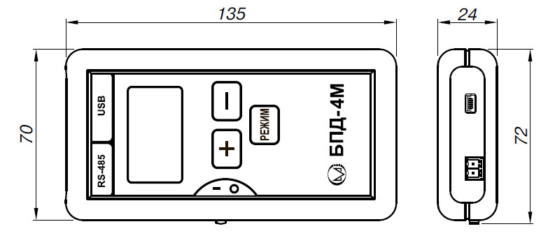 Габаритные размеры БПД-4М