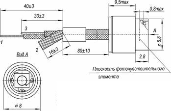 Габаритные размеры фотодиода УФД-06