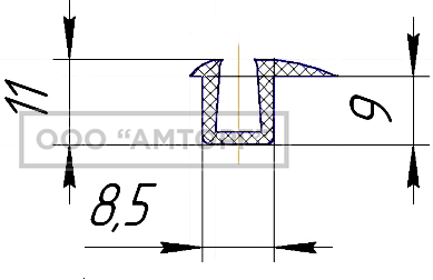 Уплотнитель 3-22771 (Профиль окна Н560А) фото 1